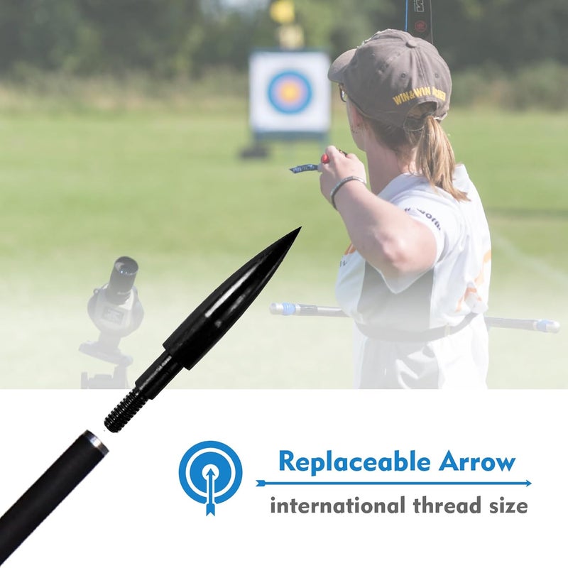MOLFUJ 12pcs Archery Arrow Tips 100/125/150/200 Grain Field Tips 5/16 Inch Screw in Bullet Points , Archery Target Crossbow Practice Tip for Arrow Recurve Bow Compound Bow, Hunting Bow Arrow Target Practice - Image 4